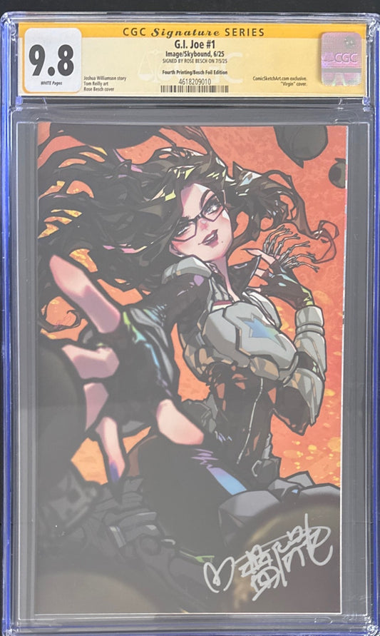 G.I. JOE #1 BESCH VARIANT COVER CGC SS 9.8 SIGNED BY ROSE BESCH