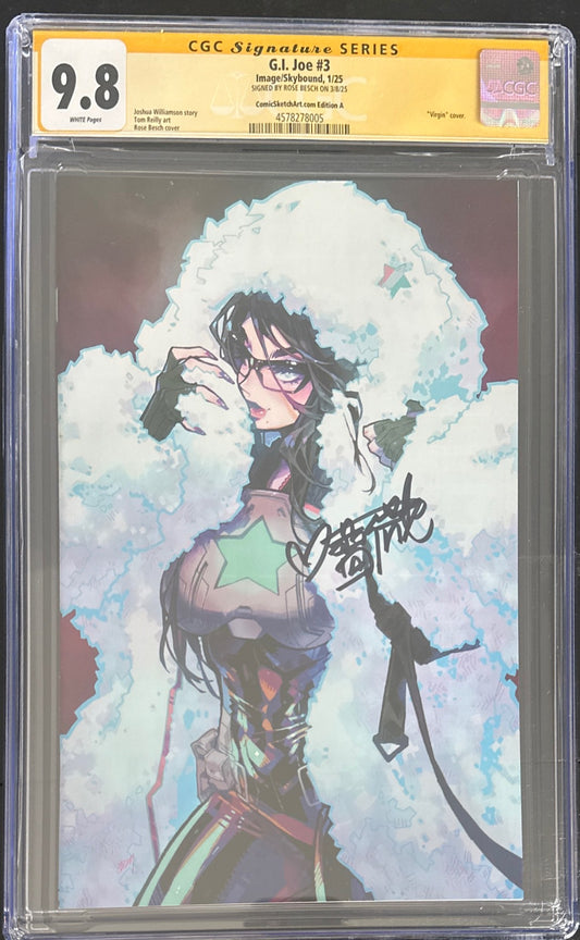 G.I. JOE #3 BESCH VARIANT COVER CGC SS 9.8 SIGNED BY ROSE BESCH