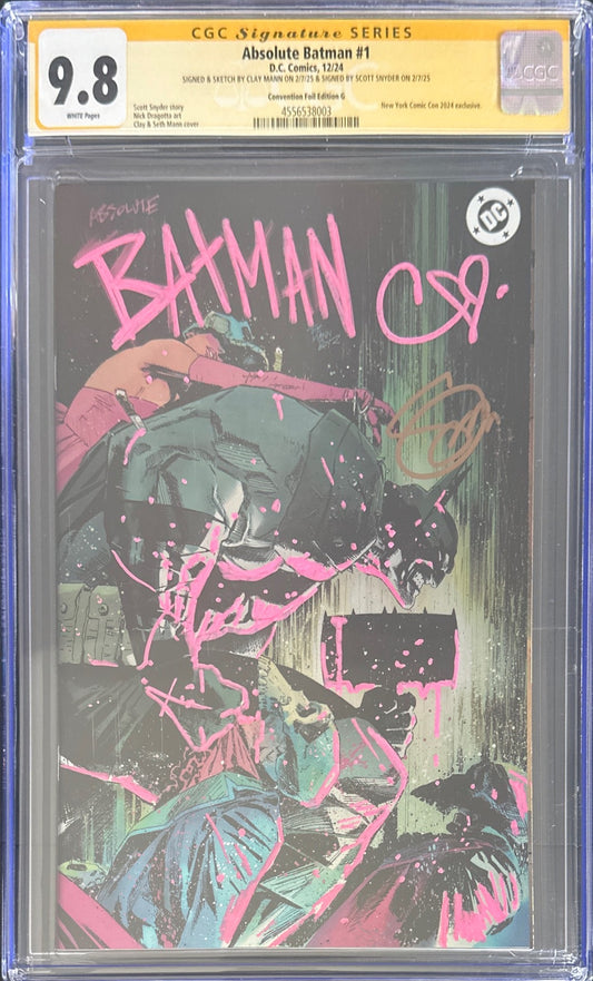 ABSOLUTE BATMAN #1 MANN FOIL VARIANT COVER CGC SS 9.8 SIGNED BY SCOTT SNYDER & CLAY MANN