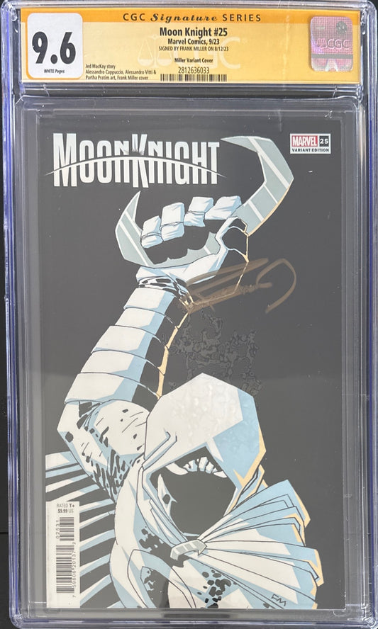 MOON KNIGHT #25 MILLER VARIANT COVER CGC SS 9.6 SIGNED BY FRANK MILLER