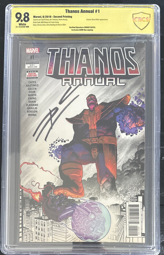 THANOS ANNUAL #1 CBCS 9.8 VERIFIED SIGNATURE BY DONNY CATES
