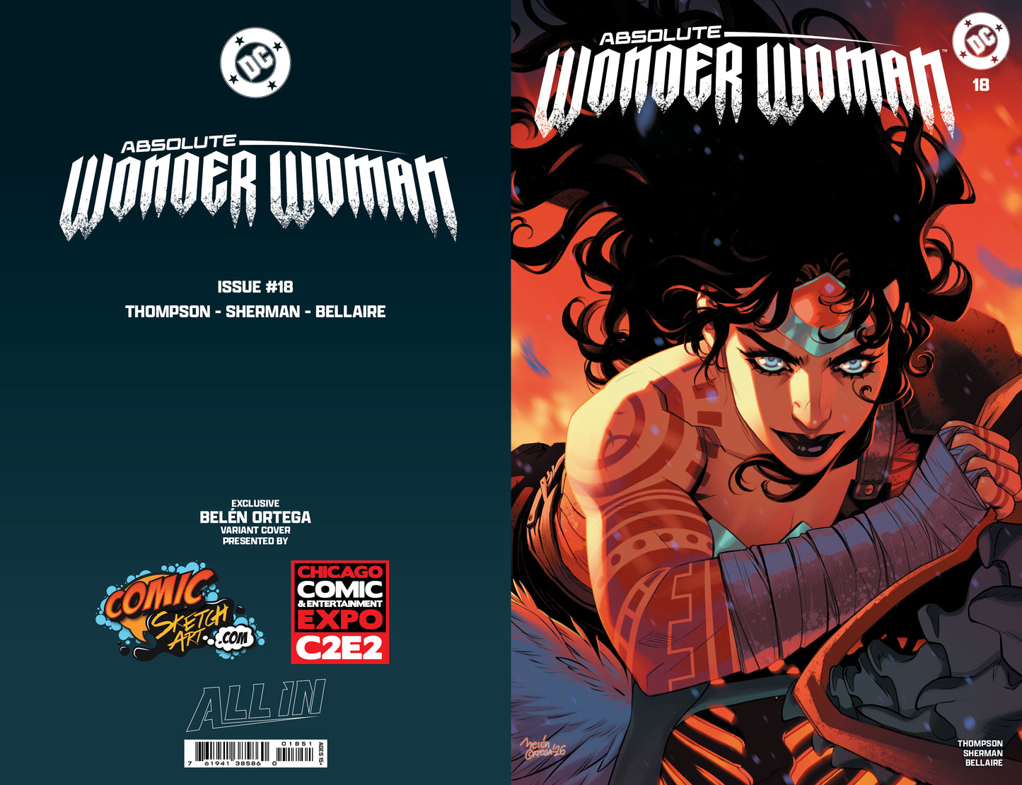 PRESALE – Absolute Wonder Woman #18 Belen Ortega C2E2 Exclusive FOIL Trade Dress Variant